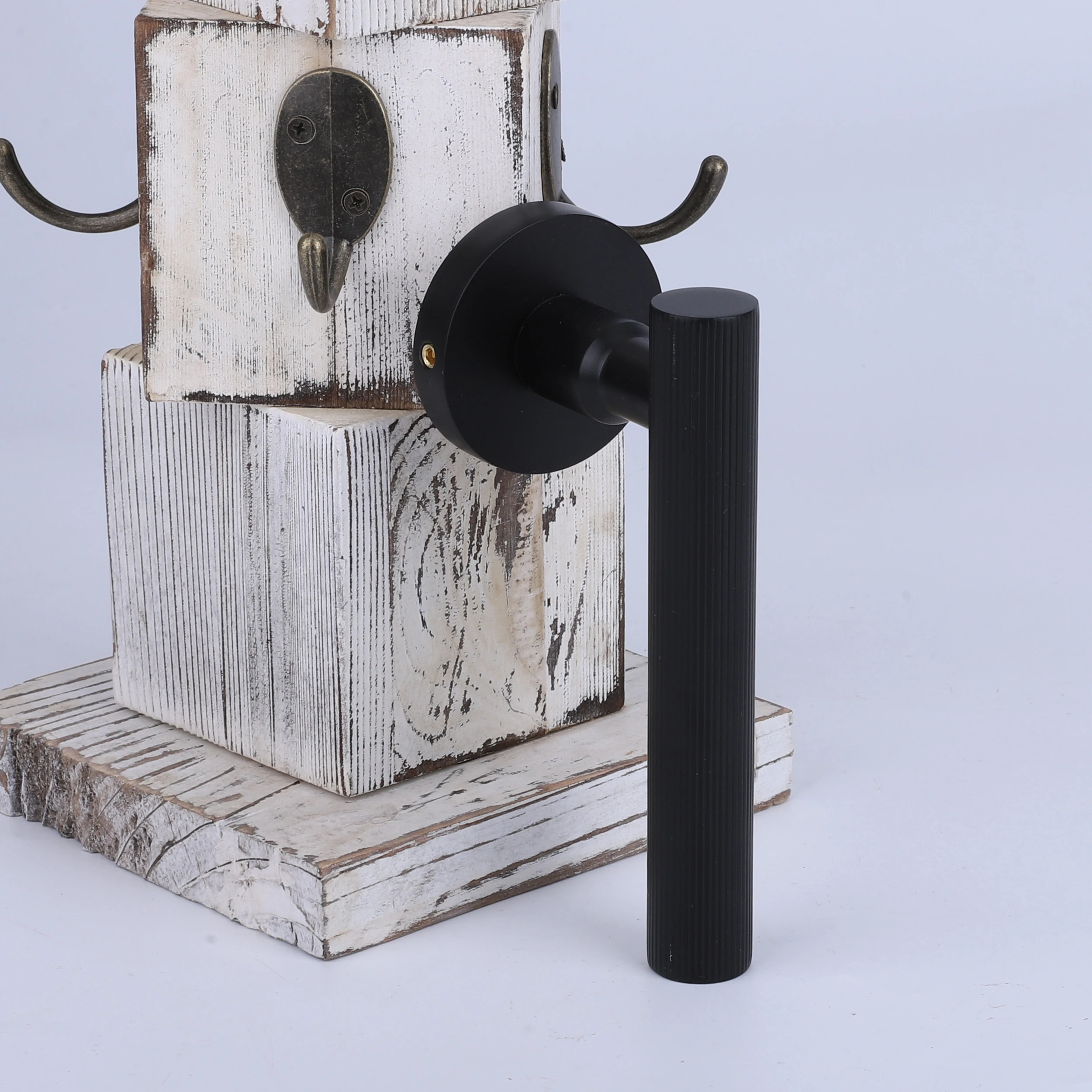 In Stock Low Moq Spain style Balcony Hotel Bathroom Door Handle Black Matte Door Lock Handle Set