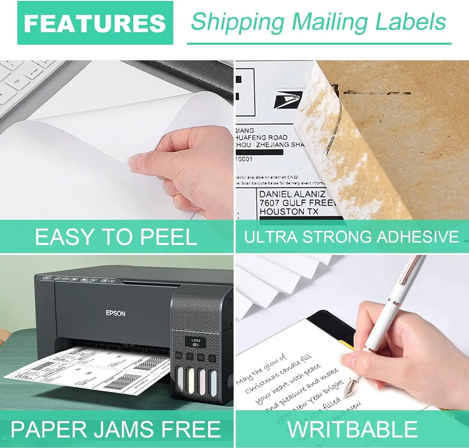 Wholesale Printing Paper Office Adhesive A4 Sticker Sheets Shipping Mailing Label Compatible with Laser and Inkjet Printer