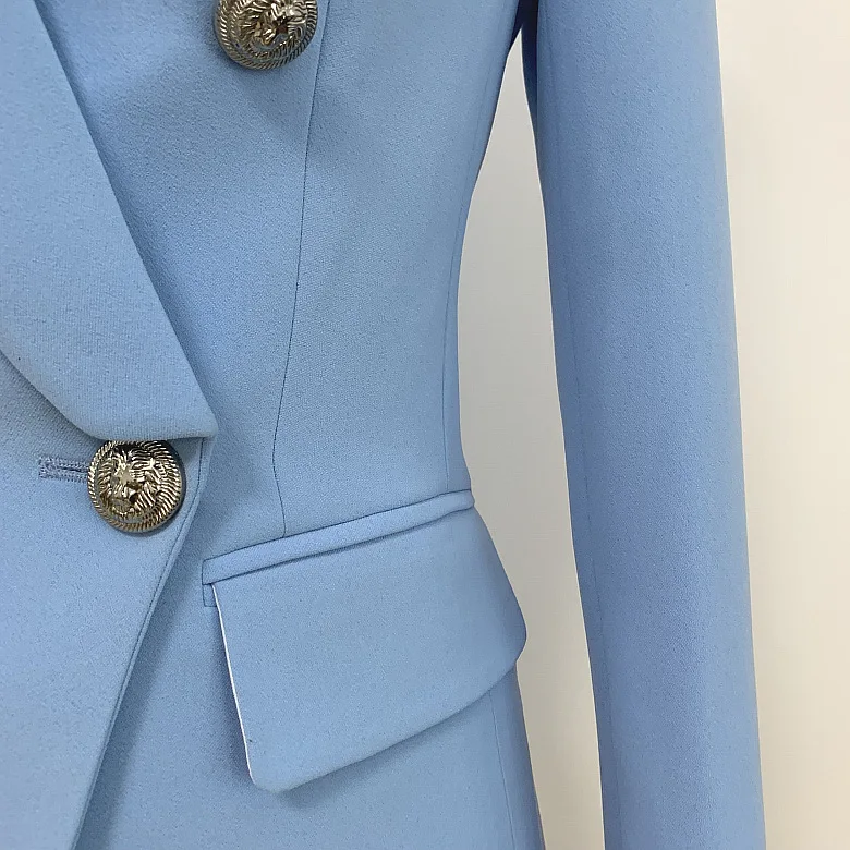 2020 new arrivals long sleeve double -breasted  shawl collar embellished ladies blazer