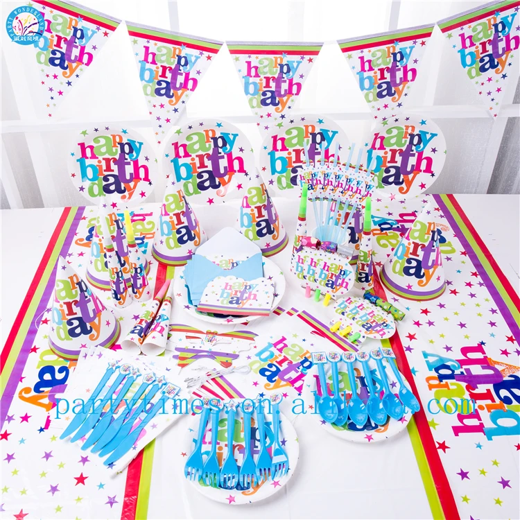 90 Pieces Custom Disposable Tableware Set Birthday Party Supplies Party in a Box
