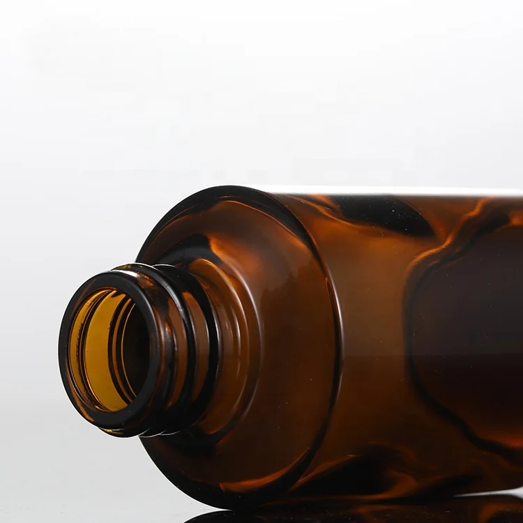 Inclined shoulder amber glass bottle 15ml 30 ml 60 ml 100 ml 120 ml brown glass bottle and 15 g  30 g 50g glass jar for cosmetic