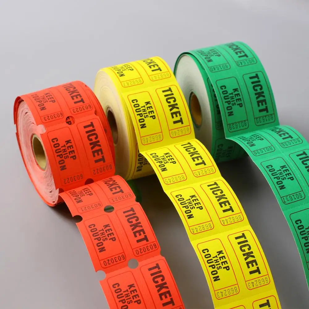 
customized roll or fanfold game party ticket 