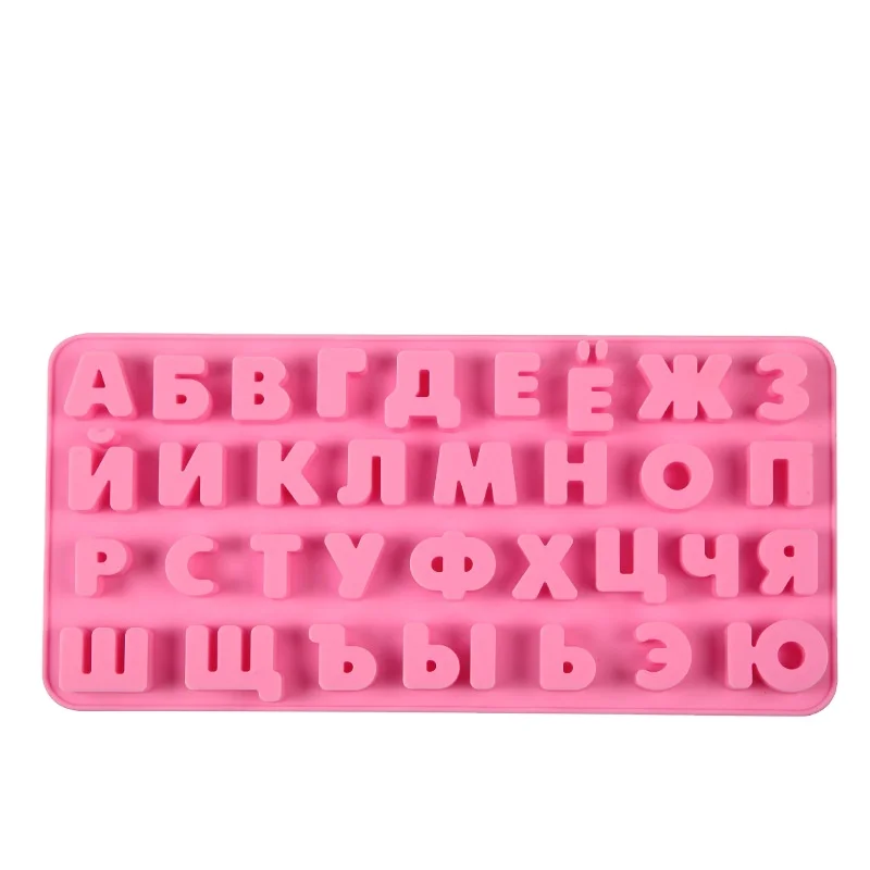 3D Russian Alphabet Silicone Mold Letters Chocolate Molds Cake Decorating Tools Tray Fondant Molds Jelly Cookies Baking Mould