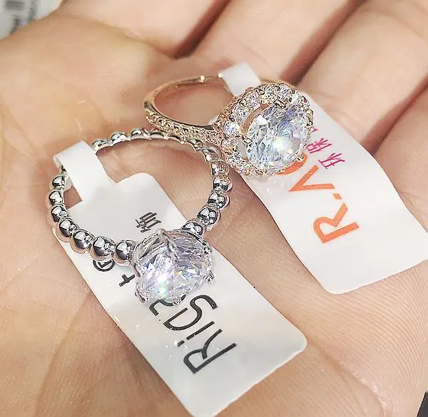 PUSHI korea style ring jewelry cheapest finger bulk jewellery ring gold plated simple bulk rings women