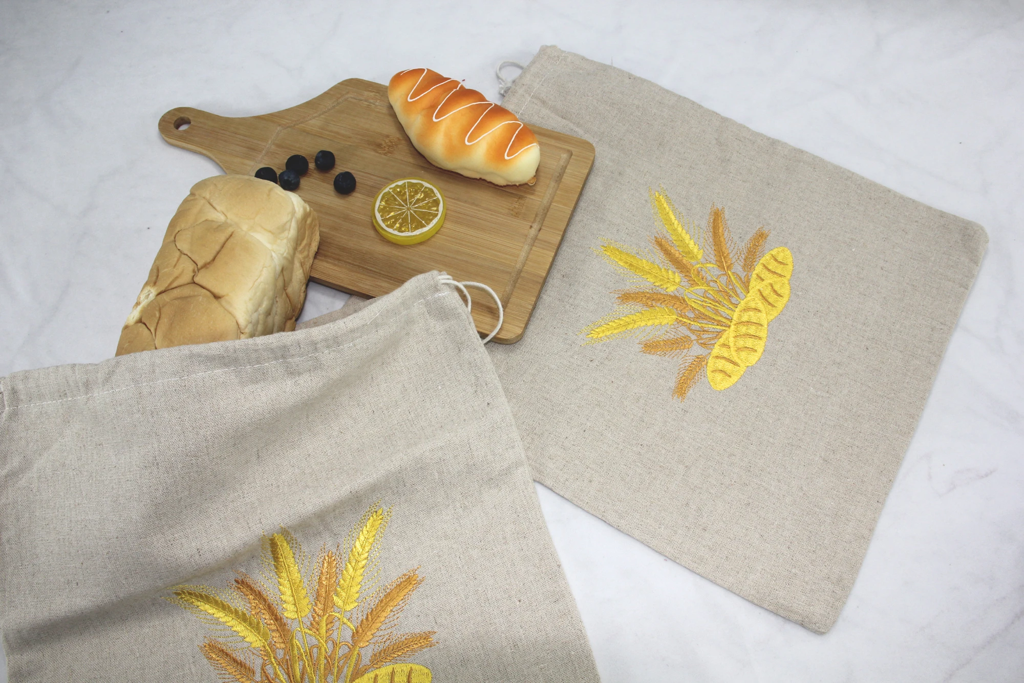 natural pouch custom jute garment drawstring 100% embroidery  dust burlap gift cotton   muslin linen pouch bag