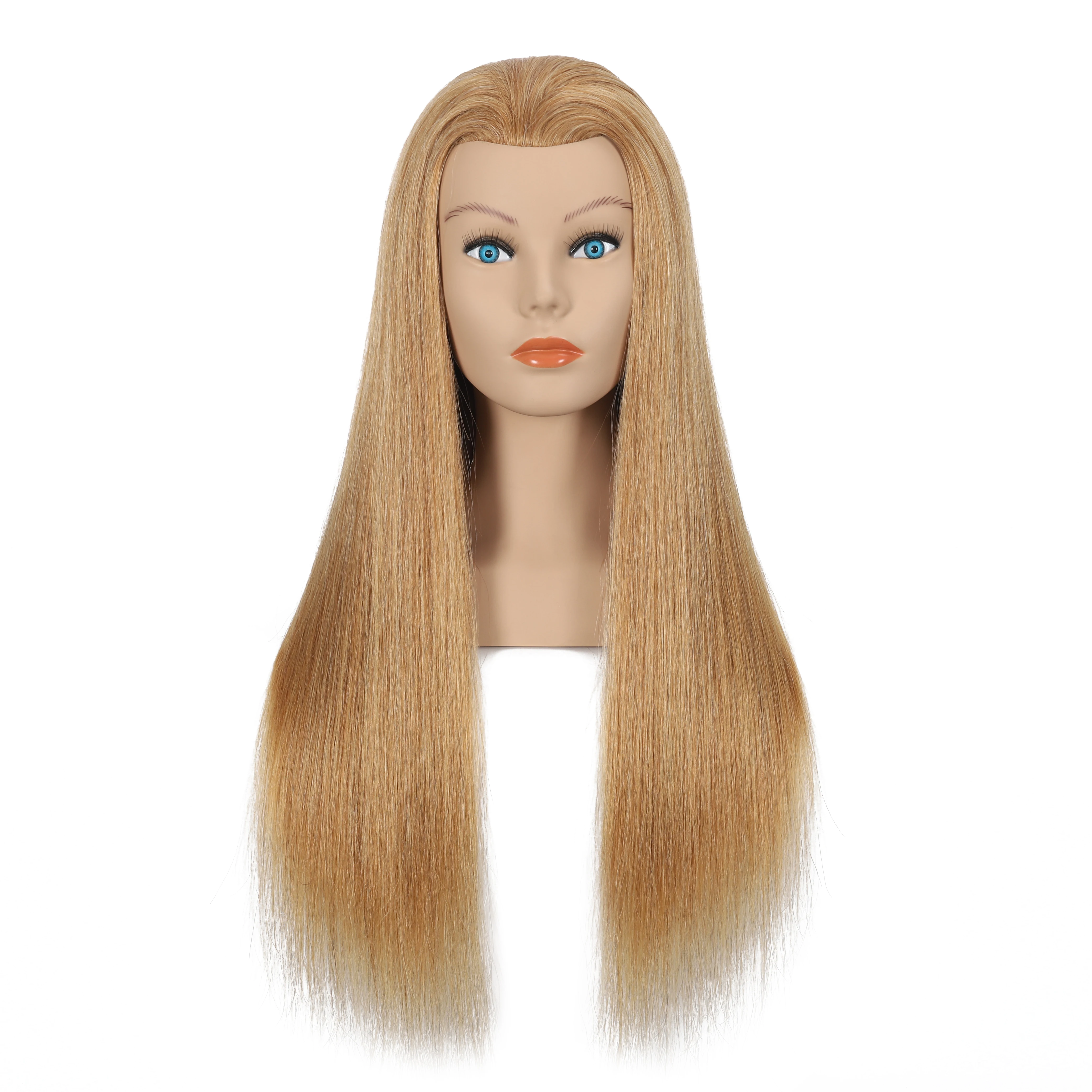 J16 Face Female Makeup Head Mannequin Synthetic or Human Hair PVC Training Head Realistic Model