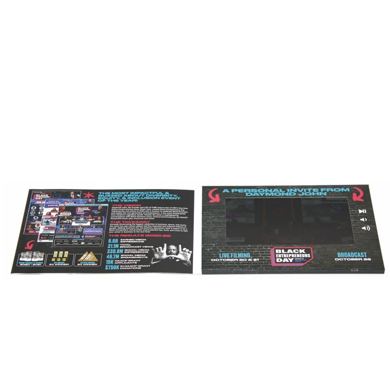 Promotional product video book paper LCD video greeting card video brochure advertising