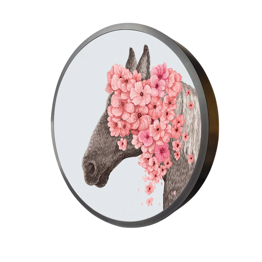 Waybom Decorative Art Wall Mounted Metal Photo Picture Aluminum Round Frame