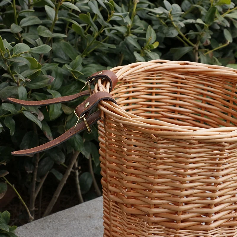 Wholesale bike basket bicycle basket rattan bicycle mini flower wicker bicycle basket