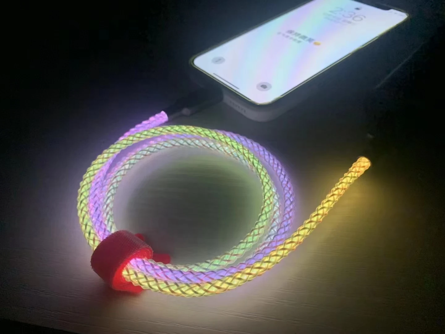 Aluminium alloy Luminous  6A Flowing  Light Up Lightning Charger Cable Led Light Charging USB C  3IN 1 USB Data Cable
