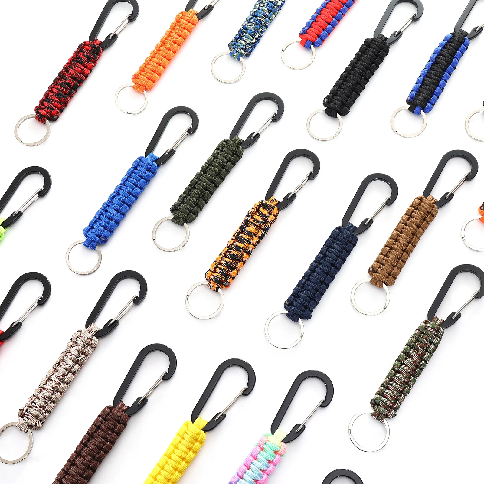 Hot Sale Keychain Carabiner With Key Ring Paracord Key Chain Hanger Heavy Duty Clips for Outdoor
