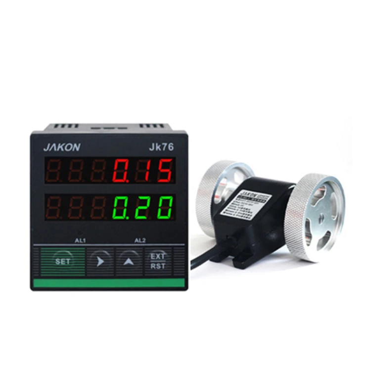 jk76 Aluminum alloy double wheel Digital Length Led Large Screen Rope Meter Counter