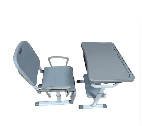 Modern Design Adjustable School Desk with Chair Computer Table and Desk Basket for Home Office Metal School Furniture