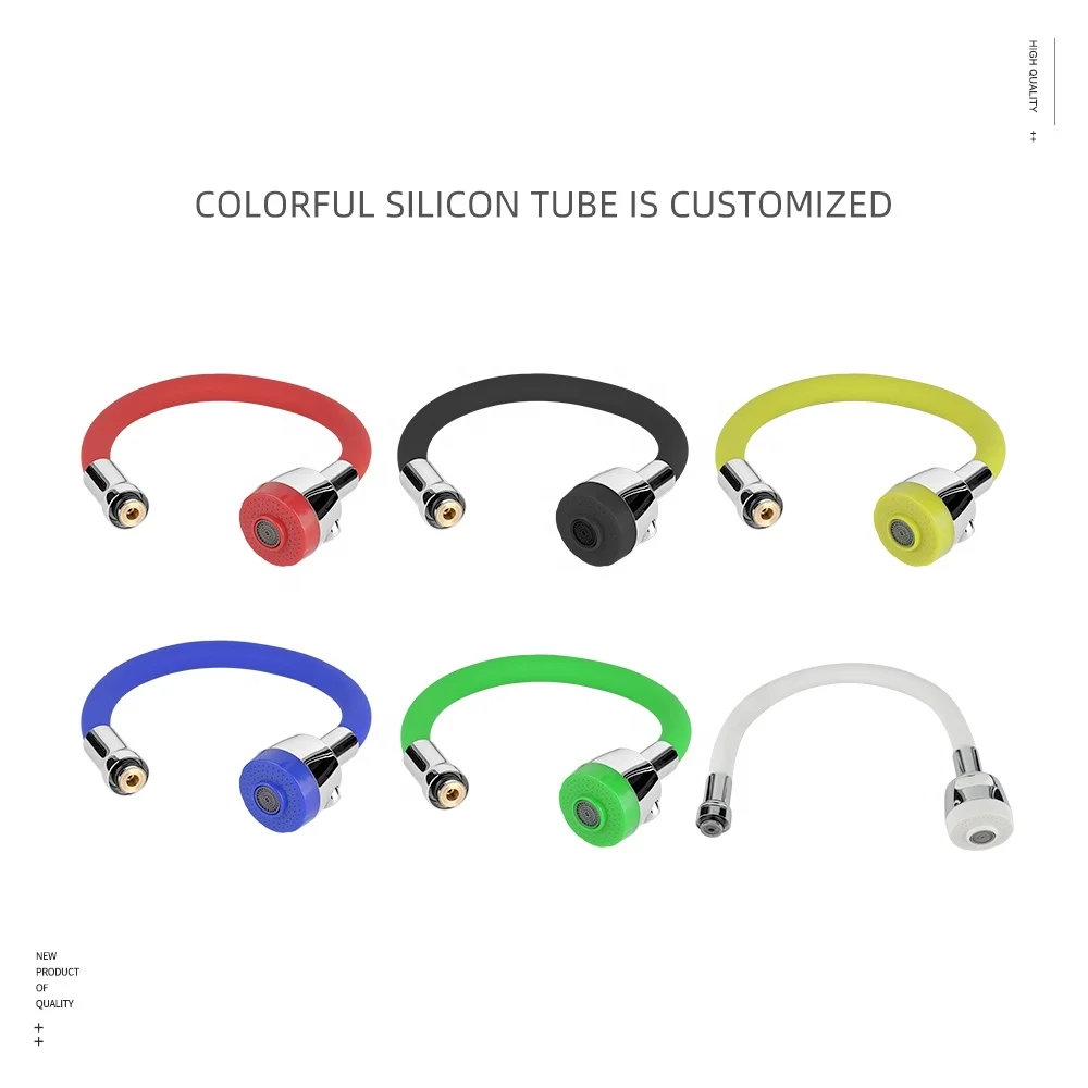 Lemon Kitchen Faucet mixer tap Brass connector 2 modes sprayer 360 degree swivel shower head nozzle Flexible silicone Spout Hose