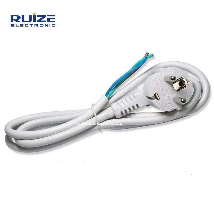 Ac 16A 250V Eu Cable with Plug for Water Heater European Plug 3 Round Pin Power Cord