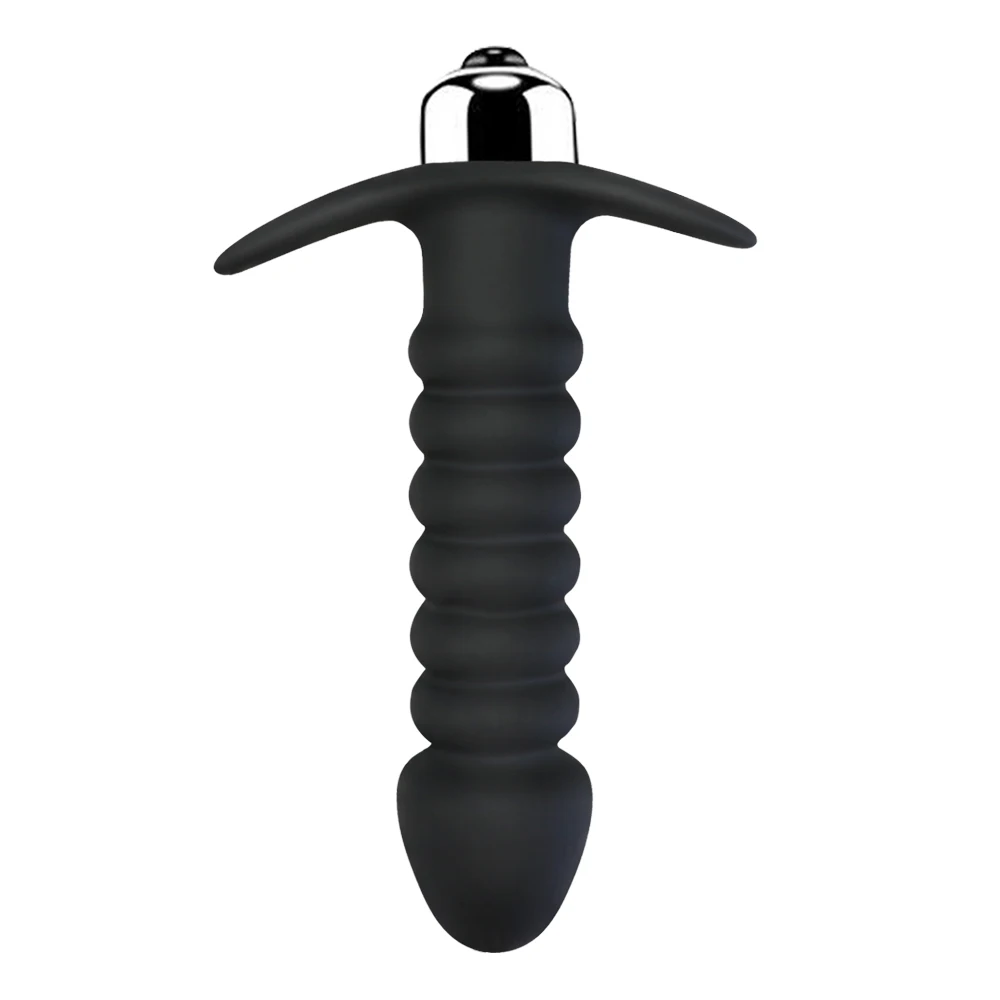 Vibrating Anal Beads Butt Plug Flexible Silicone Single Speed Prostate Bullet Vibrator Anal Play Fidget Toys for Adults