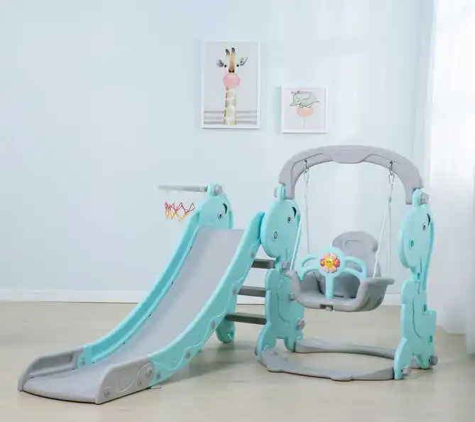 Wholesale customized good quality dinosaur slide and swing playset kids plastic playground equipment