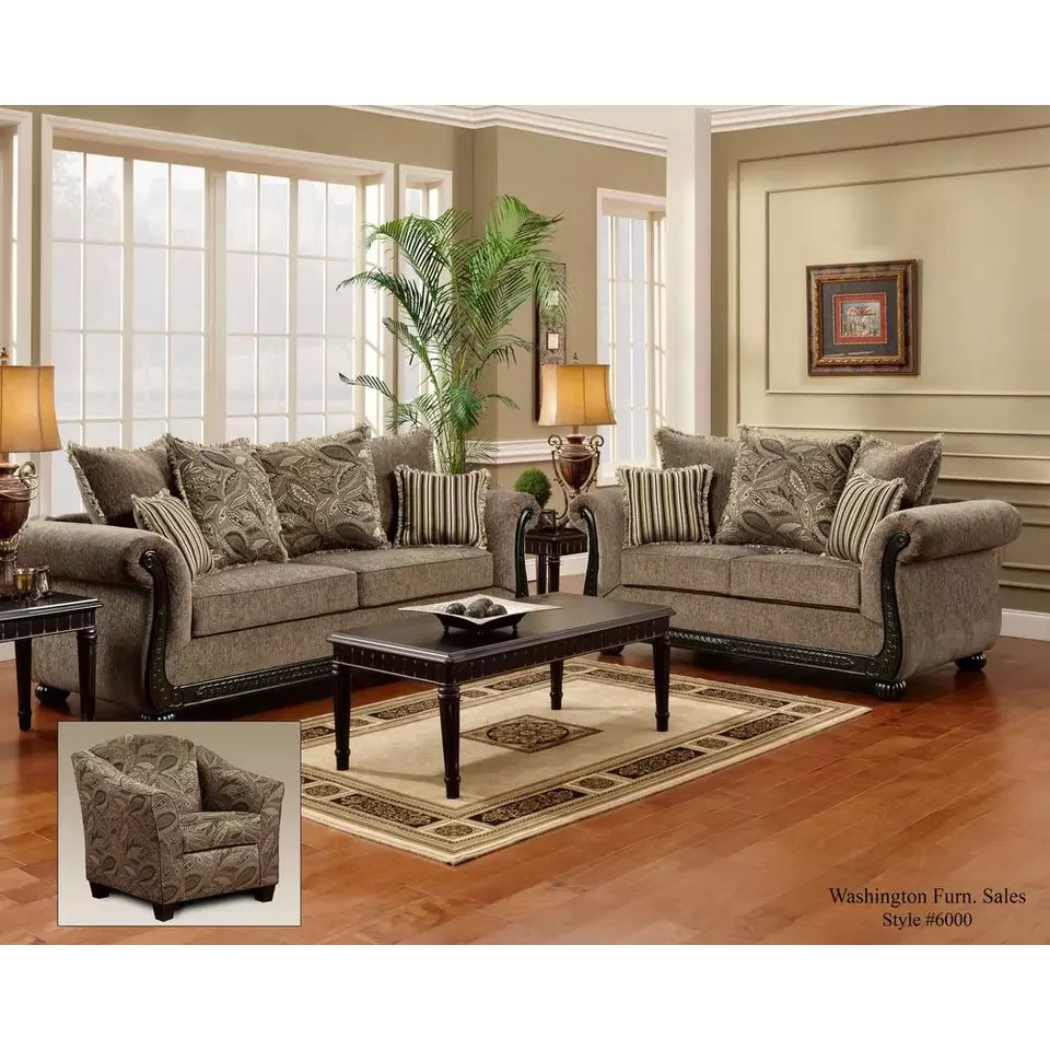 Modern style furniture normal sofa living room sofa set classic chocolate fabric sofa