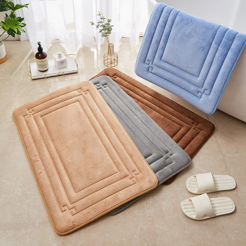 
Bathroom memory cotton absorbent floor mat household toilet non-slip mat quick-dry mat bathroom toilet door mat 