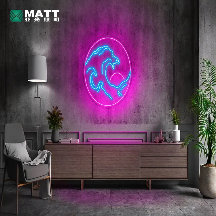 MATT Electronic Acrylic Letters Alphabet LED Illuminated Wave Neon Sign for Living Room,Office Room,Beer Bar,Restaurant,Festival