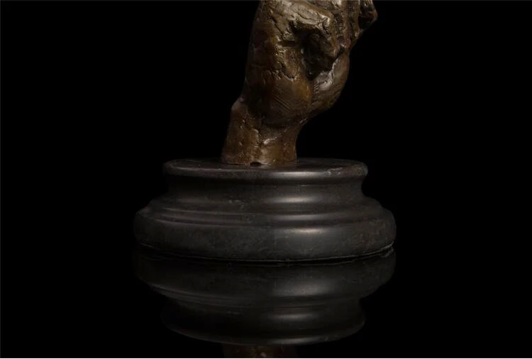 DS-704 Bronze Statue Man Face Keep Silence Sculpture Novelty Vintage Art Human Head Bust Figurine for Home Decoration Desktop Di