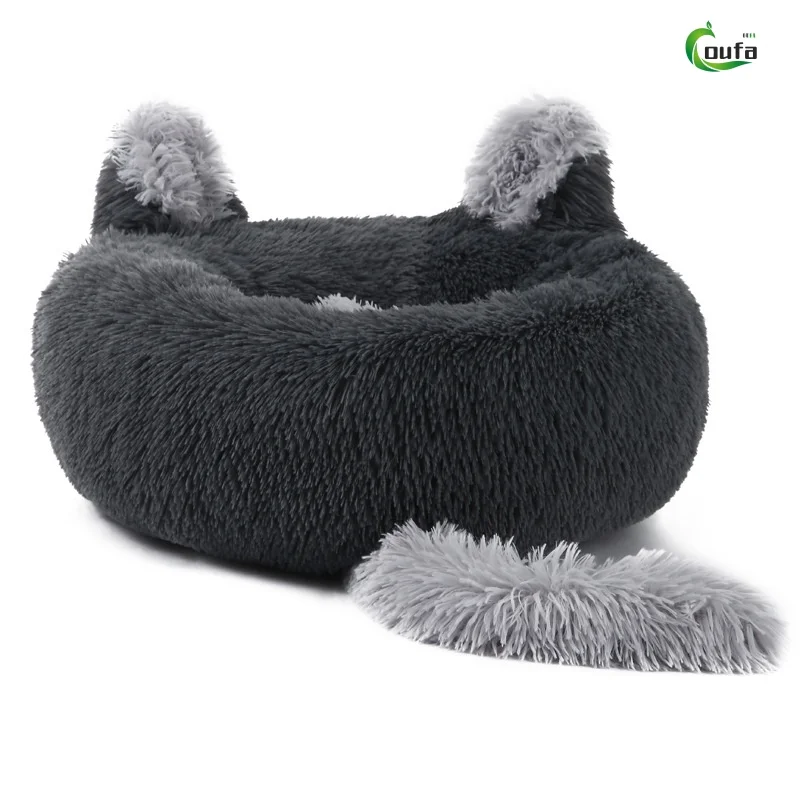 OUFA Factory Manufacture High Quality Rabbit Ears Heating Soft Winter Pet Dog Cat Bed Sofa For Indoor