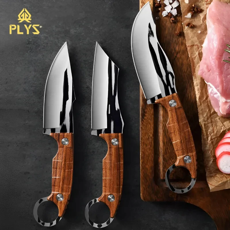 Meat Cleaver Sharp Mini Chefs Knife Carbon Steel Handmade Blade Boning Knife Outdoor Hunting Camping Knife