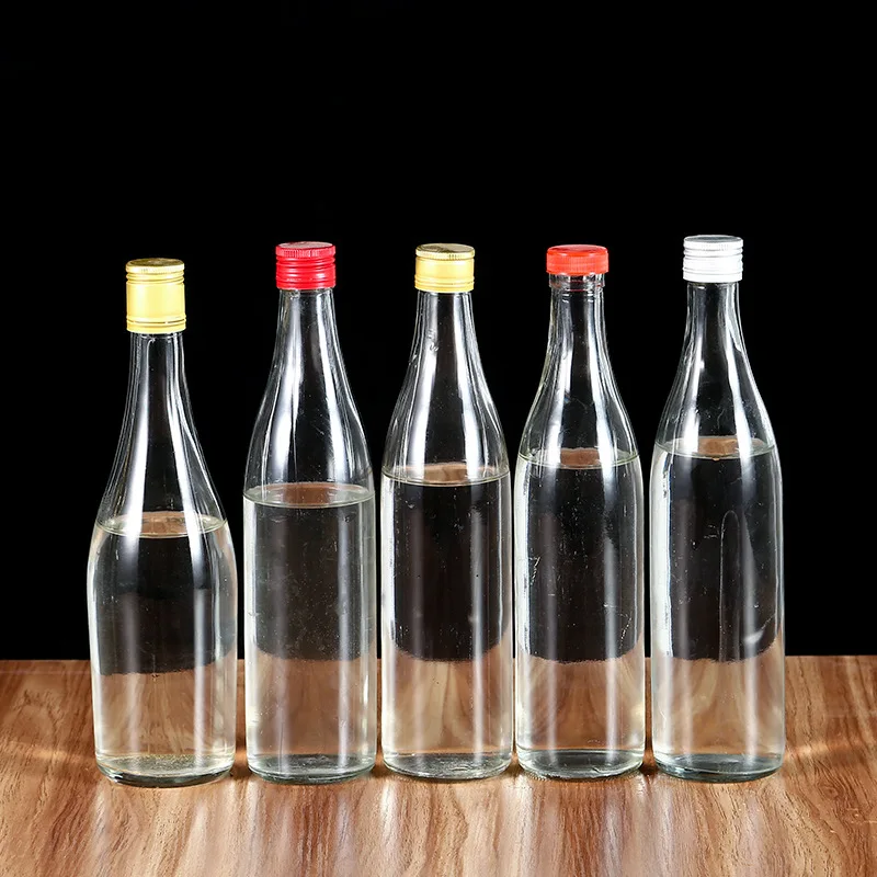 750 ml Square Spirit Liquor Bottle 750ml Gin Whiskey Wine Vodka Glass Bottle for Brandy Rum with Synthetic Cork
