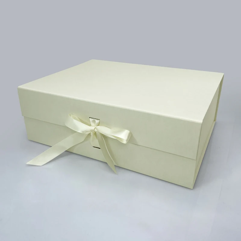 Custom Logo Beige Folding Luxury Rigid Packaging Paper Magnetic Gift Box With Foam