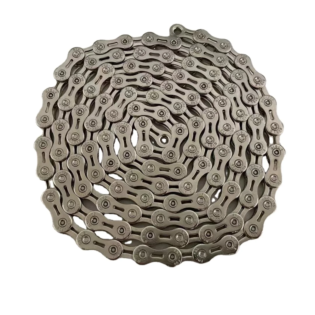 cheap silvery half hollow 9 speed antirust stainless steel bike bicycle chains