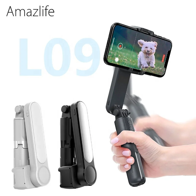 Amazlife Новый L09 портативный смарт-стрельба Gimbal телефон видео стабилизатор с Bluetooths для селфи и штатив с функцией Bluetooth