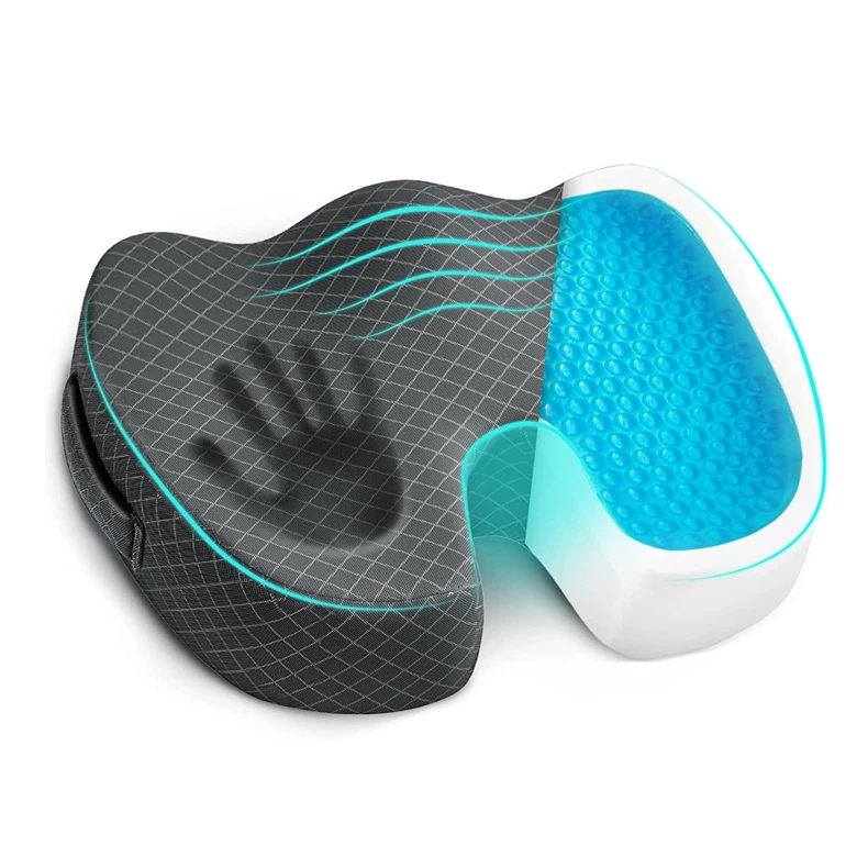 Customized Coccyx Orthopedic Memory Foam Gel Seat Cushion Pain Relief Car Seat Cushion for Long Office Chair