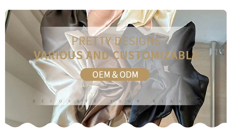 Korea Silky Satin Square Scarf Large Intestine Hair Bands Vintage Simple Temperament Hair Bands
