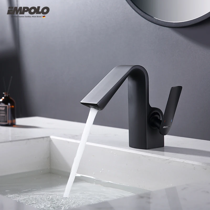Empolo UPC Vanity Waterfall Basin Faucet Washing Hands Cold/Hot Water Single Hole Deck Mounted Faucet Bathroom Chrome Bass Tap