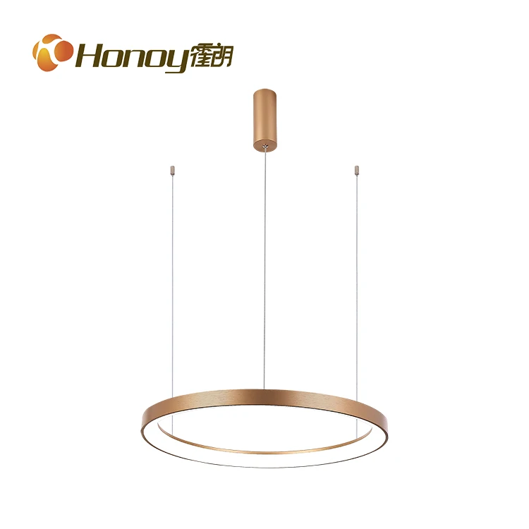 Customized Modern Hanging Lights Smart Wifi Switch Circle Ring Chandelier Silver Pendant Light