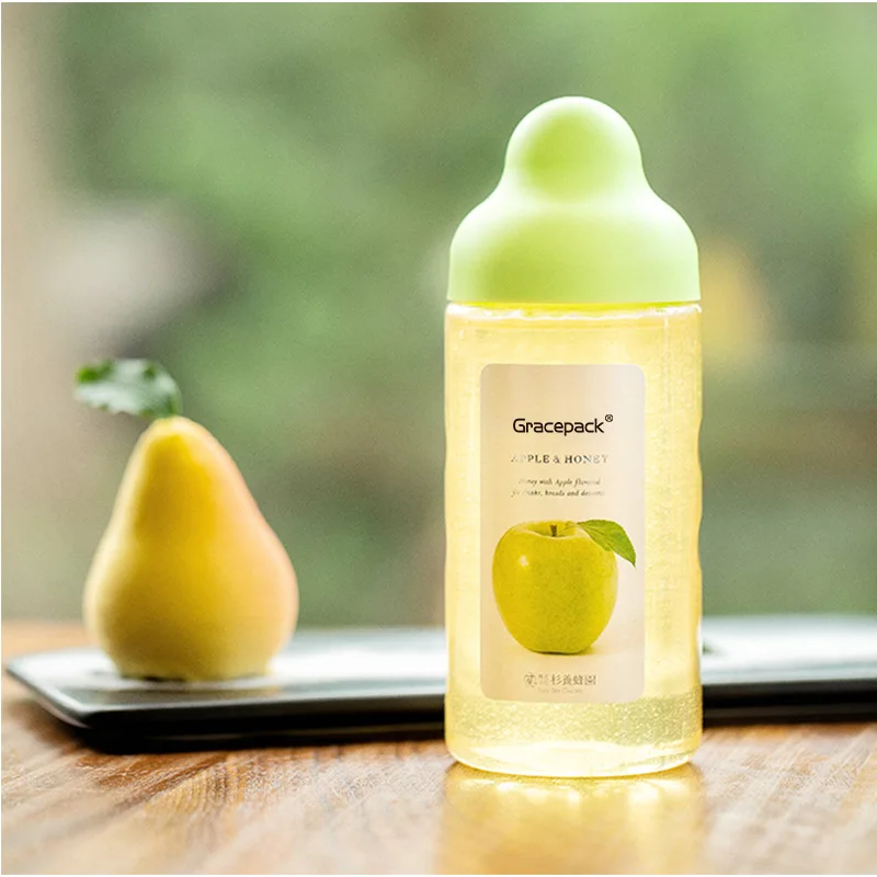 300 мл 360 новый стиль заводская цена оптовая продажа пластиковая бутылка для меда домашних животных с крышками прозрачные пищевые бутылки упаковки сиропа варенья