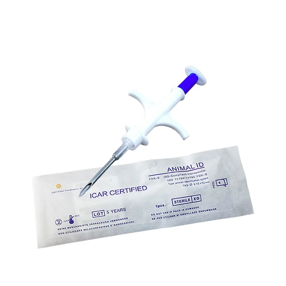 134.2KHz Syringes With RFID Glass Tag RFID Small Pet Microchip 1.4*8mm for Fish/Cat/Dog