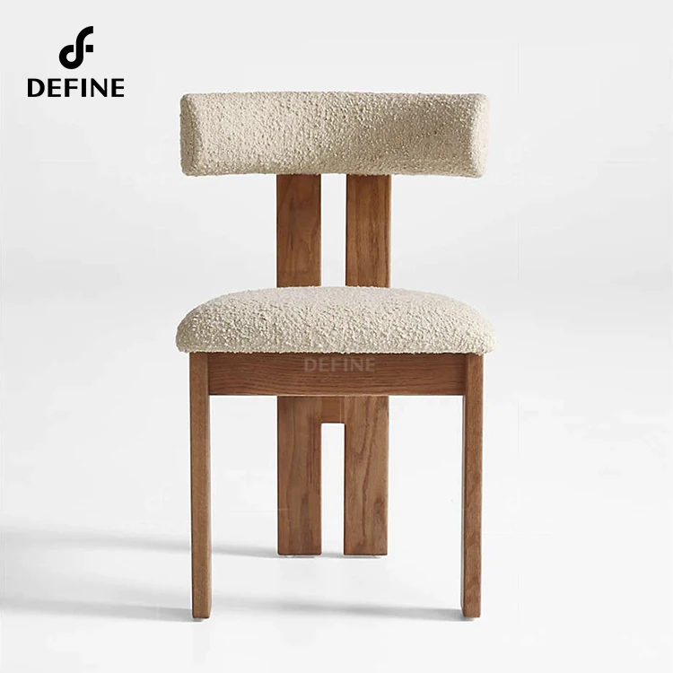 Оптовая продажа отель вилла современный дизайн индивидуальный цвет нордический ресторан ткань деревянный обеденный стул