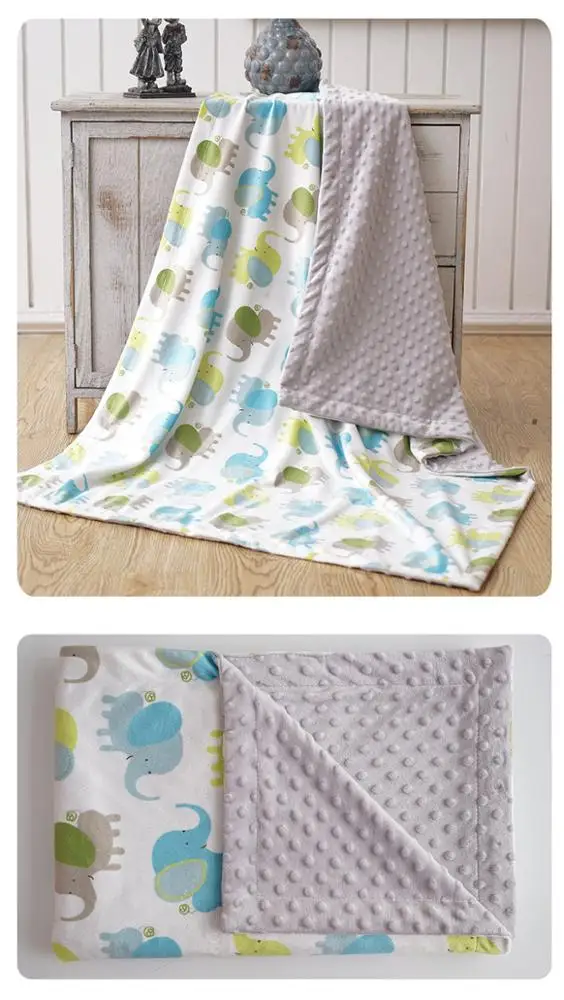 Soft plush double-layered minky dots warm baby blanket custom baby minky blanket