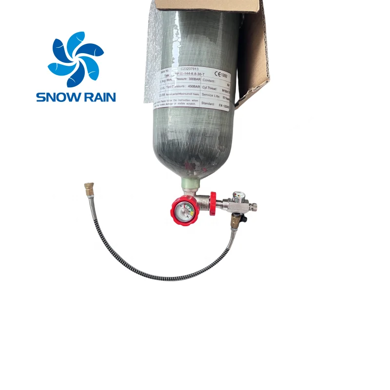 Carbon Cylinder 300Bar Pcp 6.8L Factory Sale Customize Label Pcp Bottle OEM CE Certified ISO Pcp Air Tank
