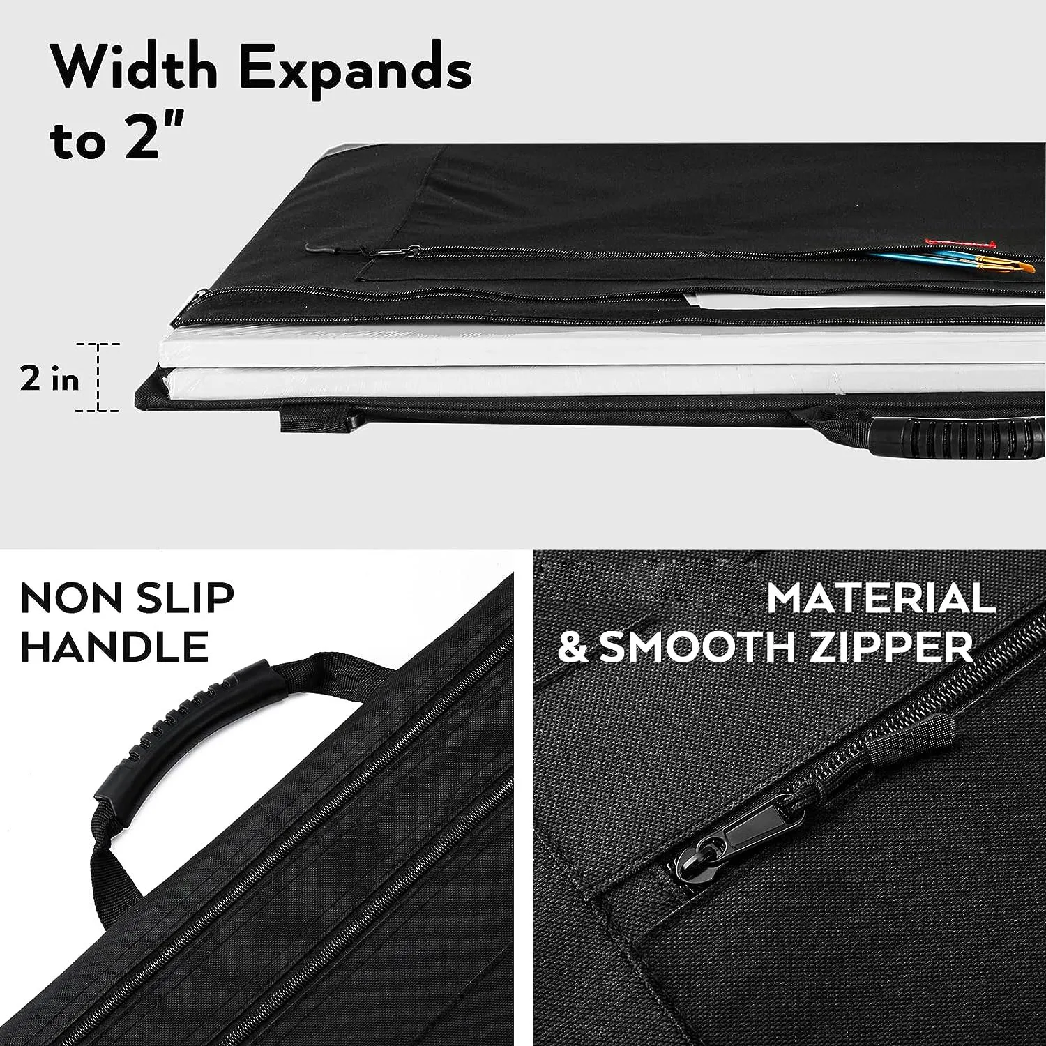 OEM ODM Light Weight Waterproof Art Portfolio Bag Large Size Art Portfolio Case For Artwork Drawing