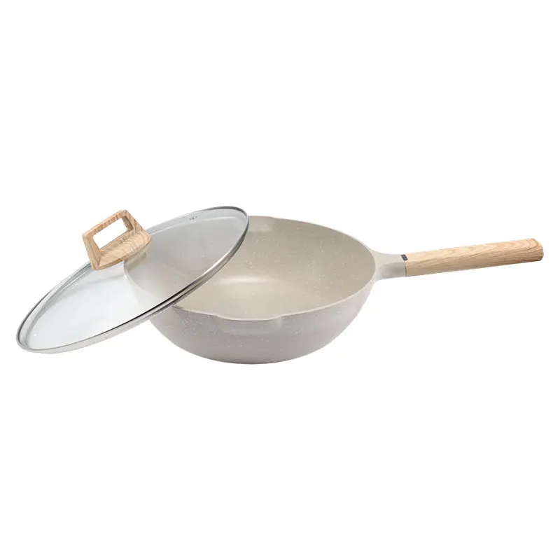 Kitchen Cookware Induction Gas Wok Cooker Aluminum Die Cast Frying Pan Wok