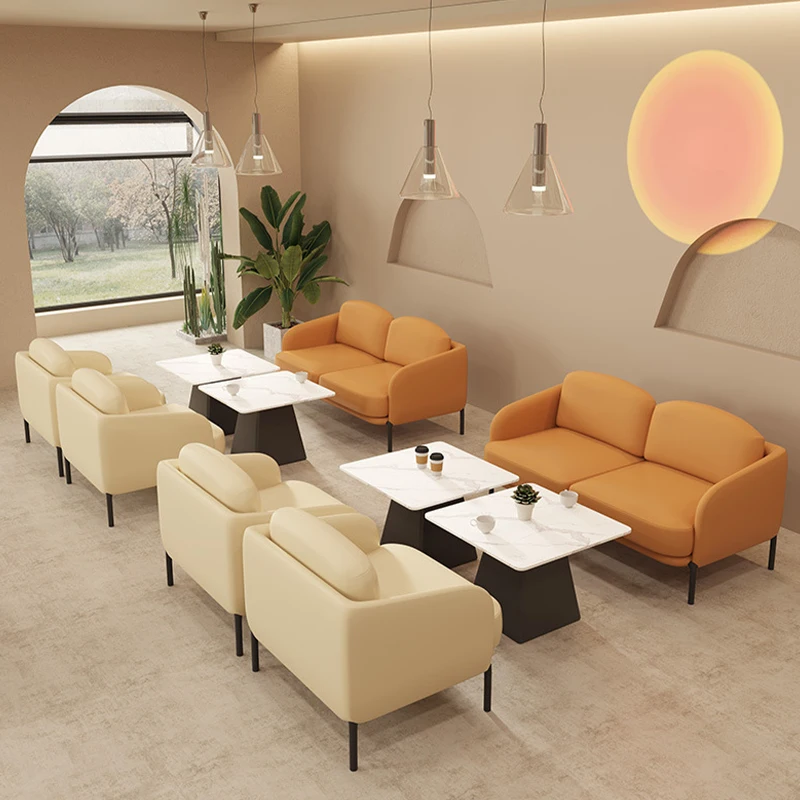 Milk tea shop sofa simple rest area studio dessert shop book bar reception negotiation casual cafe table and chairs