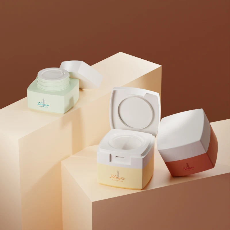 5g flip caps luxury sweet plastic square cosmetic jars frosted china factory price wholesale makeup brushes container with lids