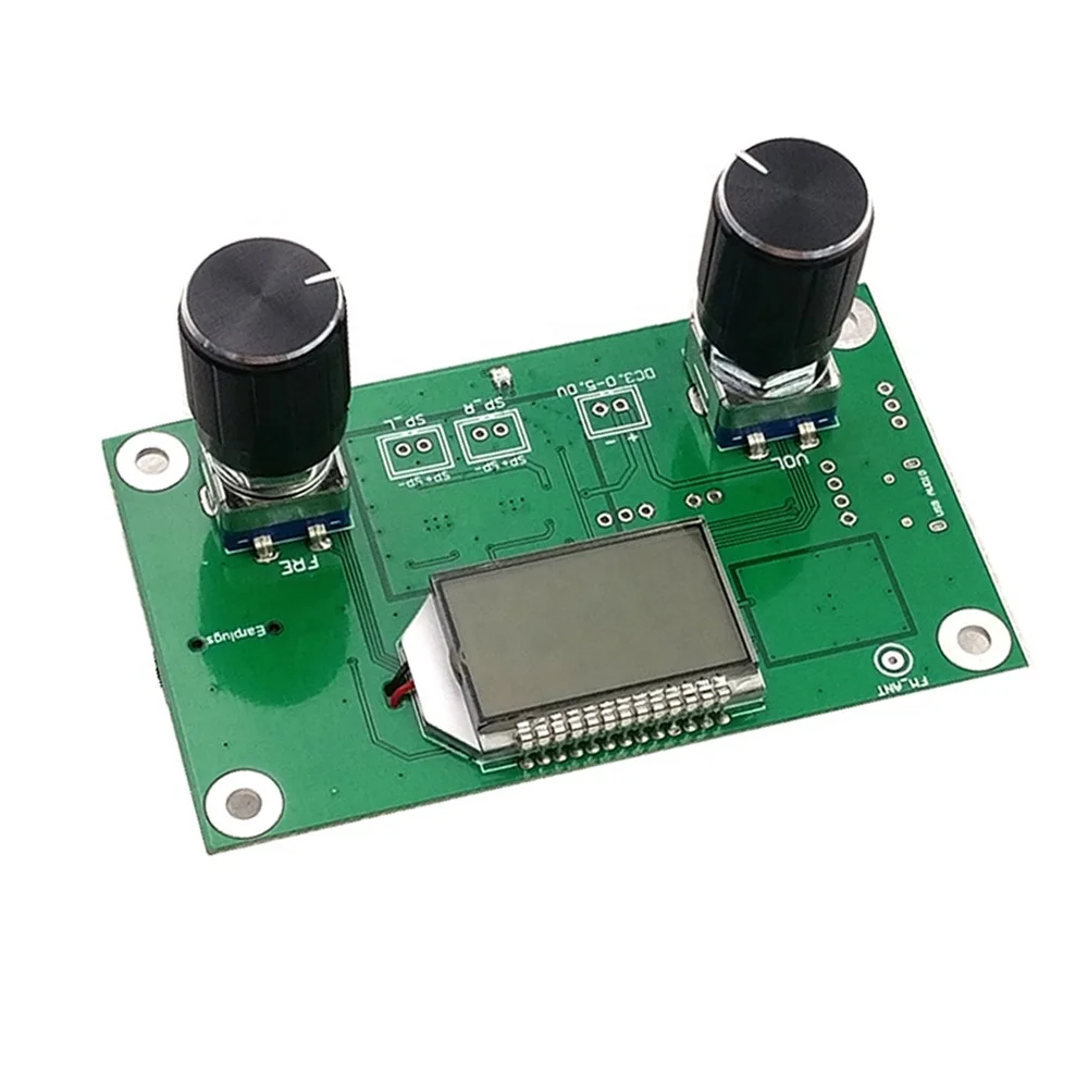 FM Radio Receiver Module Frequency Modulation Stereo Receiving PCB Circuit Board With Silencing LCD Display 3-5V LCD Module