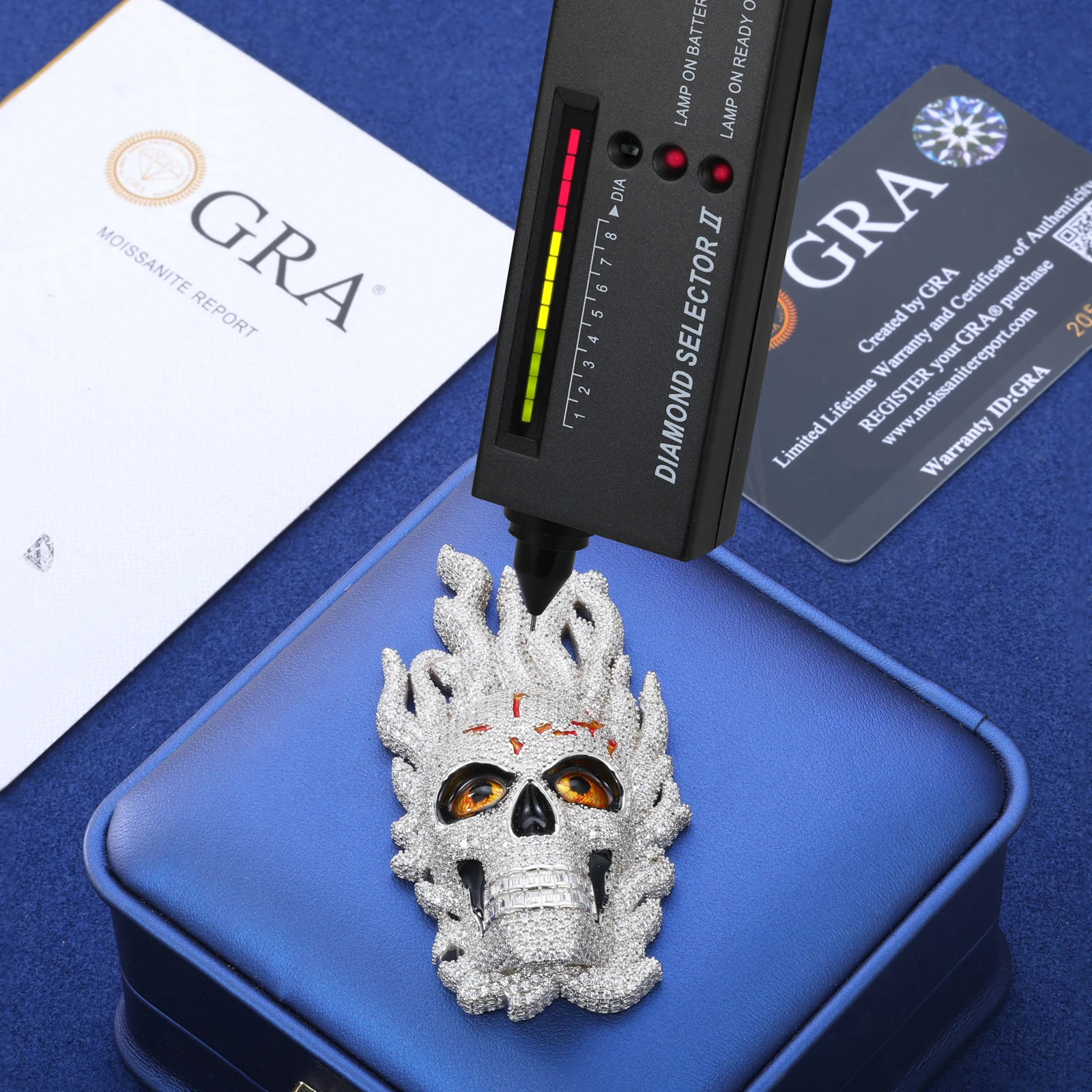 Hip Hop Men Gift Party Jewelry Enamel Plated 925 Sterling Silver VVS Moissanite Diamond Iced Out 3D Skull Face Pendant