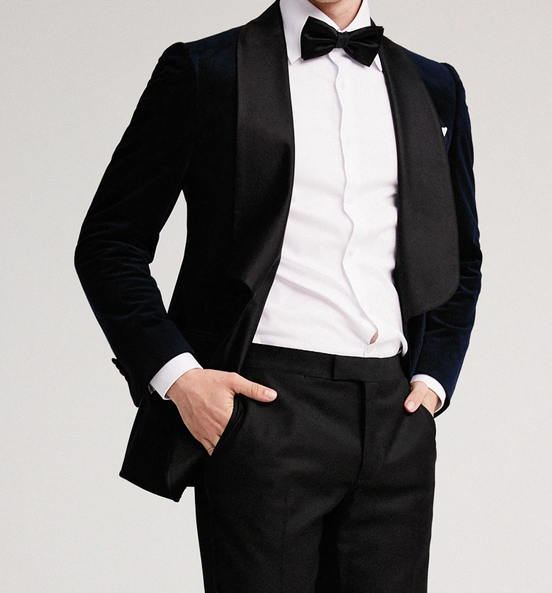 top brand custom men suit unique tailor bespoke dark blue suit with CMT price