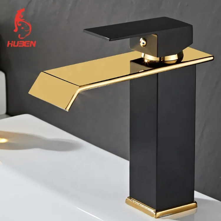 Stainless Steel Brass Waterfall Bathroom Basin Faucet Cold Hot Mixer Crane Sink Tap Square Bathroom Faucet