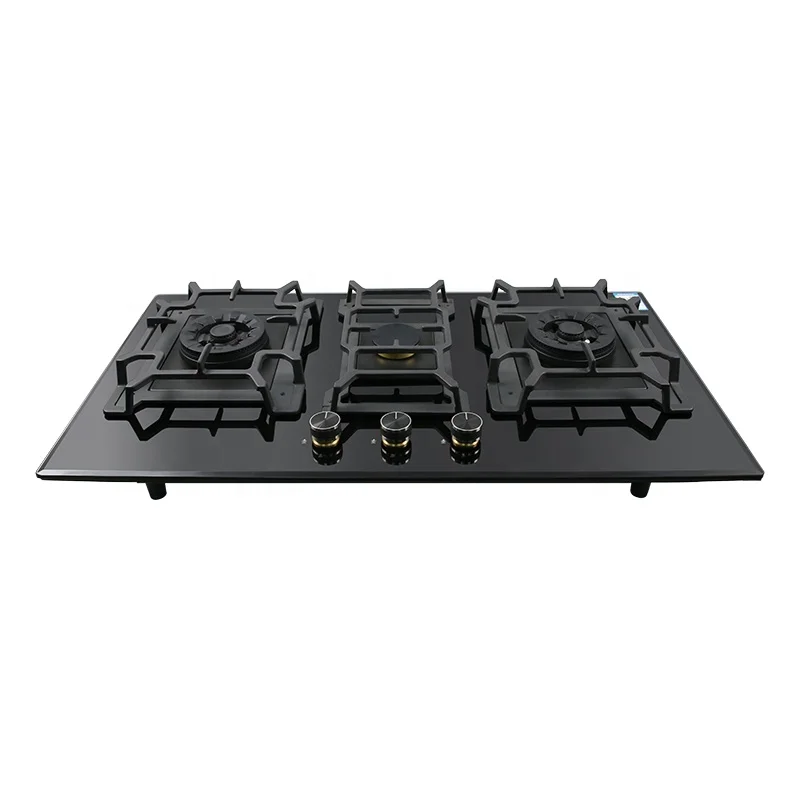 
High Quality Gas Cookers Hob Spare Parts Cooking tempered glass built with 3 burner 