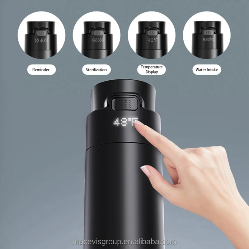 New arrival uvc water bottle self cleaning app smart drinkware vacuum flask sport drinking water bottle with logo